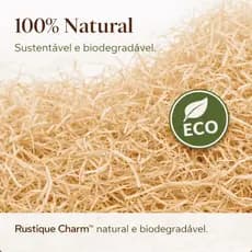 Palha Decorativa Para Cesta De Presente Kit 12 Un Natural Sustentável Para Páscoa Natal
