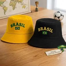 Chapéu Bucket Hat Brasil Vibes Estilo Moda Praia Copa É o Brasa Unissex