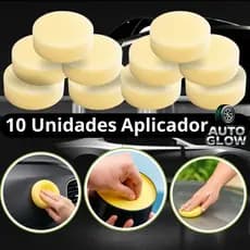 10 unidades Espuma Aplicadora de Cera Sem Borda Detailer Para Carro Couro Silicone Pretinho