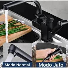 Torneira Ducha Pia Inox Quente Fria