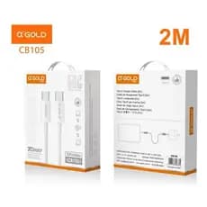 Cabo USB-C Cabo de Carga Rápida Tipo-C 2M – Alpha Gold CB105