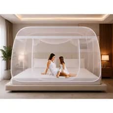 Mosquiteiro Cama Super King 200x200cm 2 portas Tenda Dobrável Pratico E Portátil Branco