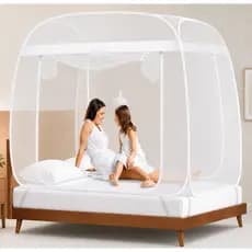 Mosquiteiro Tenda Branco Cama Casal e Queen 160x200cm  Dobrável Pratico E Portátil 2 portas