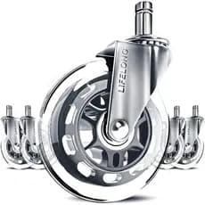 Kit 5 Rodas Para Cadeira De Escritório Pino 11mm Anti Risco