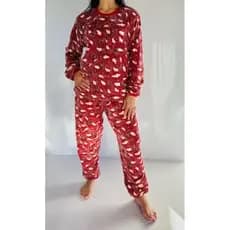 Pijama feminino ultrasoft fleece aconchegante quentinho