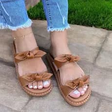 Papete Feminina Laço Nó Sandália Birken Antiderrapante Leve Mulheres Estilosas Flatform Com Elastico Moda