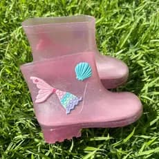 Galocha Kids Feminina Botinha Sereia Confortável Macia De Chuva Impermeável Estilosa Moda Meninas Charmosa