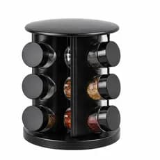 Porta Temperos E Condimentos Giratório Com 6 Potes De Vidro