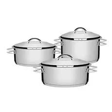 Jogo De Panelas 3 Peças Inox Fundo Triplo Solar Tramontina