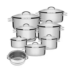 Jogo De Panelas 8 Peças Inox Fundo Triplo Solar Tramontina