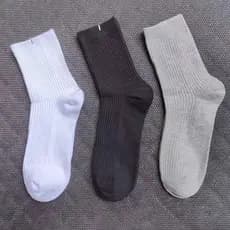 Meia Masculina Longa Esportiva Cano Alto Respirável Kit 3 6 ou 12 Pares Tamanho 40-46 Poliéster Algodão