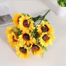 3 Buque De Girassol Com 5 Flor Flores Decoração Decoração