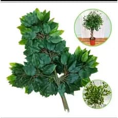 Kit 12 Galhos Folha De Ficus Artificial Decoração Folhagem