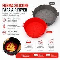 Forma Silicone para Air Fryer Assadeira Cesto Fritadeira Elétrica De 16cm