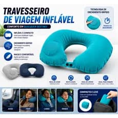 Travesseiro De Viagem Avião Inflável Super Leve Portátil Pescoço U-Forma Automática Inflável Cervical Travesseiro