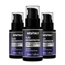KIT 3x Óleo Capilar Gevitaly 30ml | Reconstrutor, Antifrizz e Protetor para Todos os Tipos de Cabelo