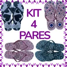 Kit 4 Pares Sortido de Chinelo feminino Sandalia Macio Mais Vendidos