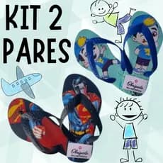 Kit 2 Pares de Chinelo Infantil Masculino Menino Envio Imediato