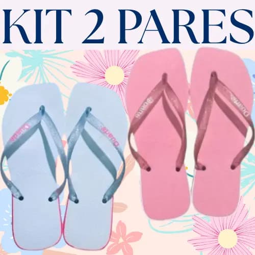 Kit 2 Pares de Chinelo Feminino Adulto com Glitter Leve Confortavel Barato Promocao