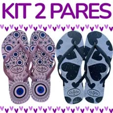 Leve Mais por Menos Kit 2 Pares SORTIDOS de Chinelo Feminino LANÇAMENTO MODA