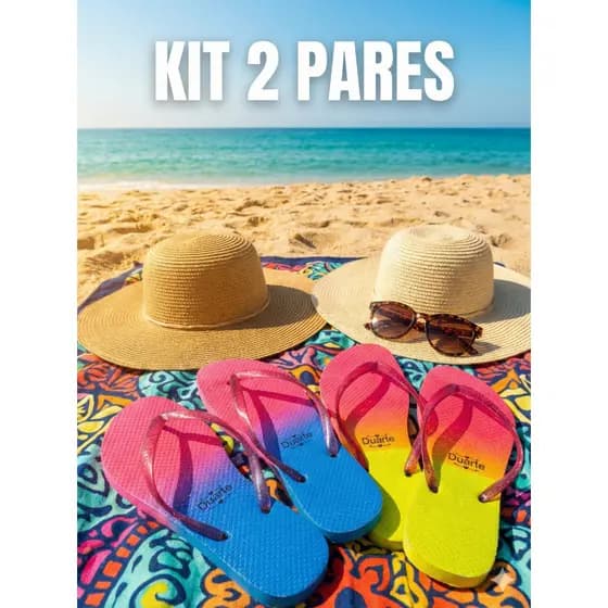 Kit 2 Pares de Chinelo Sandalia Feminino Adulto Promocao