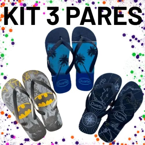 Kit 3 Pares de Chinelo Masculino Adulto Mais Vendidos 2025