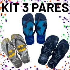 Kit 3 Pares de Chinelo Masculino Adulto Mais Vendidos 2025