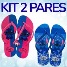 Leve Mais por Menos Kit 2 Pares de Chinelo Feminino Moda Stitch