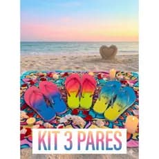 Kit 3 Pares de Chinelo Feminino Adulto com Glliter Verao 2026
