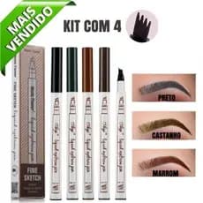 kit 3 Caneta Microblading Para Sobrancelha Ponta Tipo Garfo À Prova D’Água Caneta de Barba