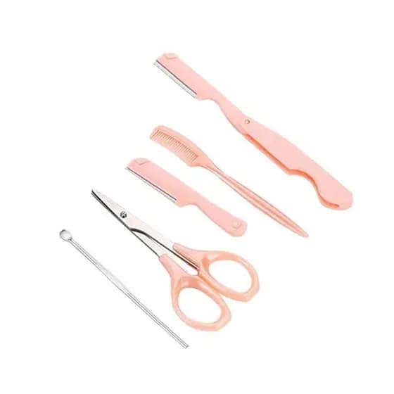 Kit Sobrancelhas 5 Peç Como /Navalha/Tesoura/EspáTul/Pente A Pronta Entrega