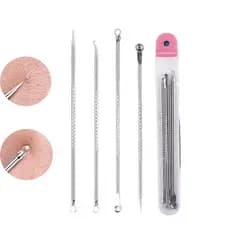 Kit Acne Espinha Extrator De Cravos Profissional Removedor de Ponta Dupla com Pinça/Extrator/Agulha