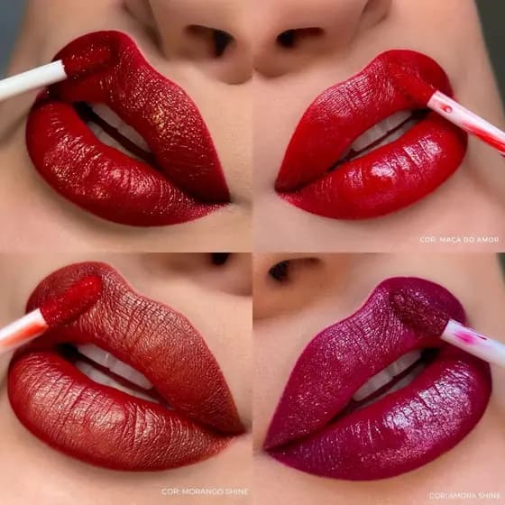 LIP TINT SHINE Mahav - Delicadas Particulas De Brilho,Cores Intensas, Brilhantes E Duradouras