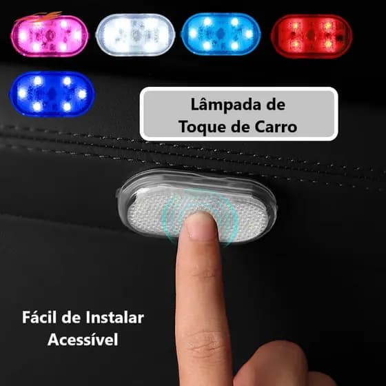 AD404 - Lâmpada LED de Toque Dedo Adesivo Velcro 5 V De Carro/ Doméstico Carregável por USB Unicolor e multicolor