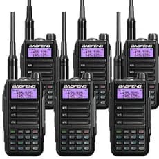 Kit 6 Radios Comunicador Baofeng UV16 Walk Talk Longo Alcance Dual Band a Prova d’água
