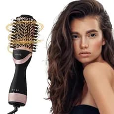 Escova Elétrica Mágica 4 em 1 Ionica Alisadora Secadora Modela e Reduz o Frizz Profissional Premium
