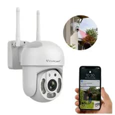 Camera de Monitoramento Wi-Fi Àudio Bidirecional Conexão Usb tipo-c Vsão Noturna Colorida À prova D'água Detecção Humana