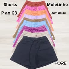 Shorts Feminino Soltinho Moletom Com Bolso Estiloso 080374-A