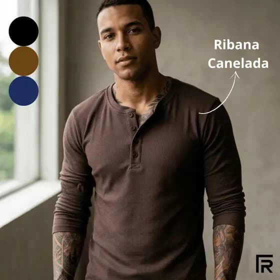 Camisa Blusa Gola Padre Masculina Manga Longa Do P Ao GG Várias Cores 505333-C4