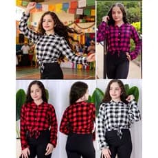 Camisa Xadrez Infantil e Juvenil em Viscose para Festa Junina