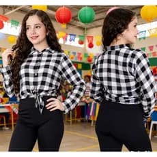 Camisa Xadrez Infantil e Juvenil em Viscose para Festa Junina ,