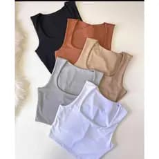 CROPPED QUADRADO REGATA ALÇA GROSSA MODA FEMININA