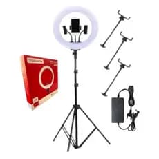 Kit Iluminador Ring Light de 14'e10' polegadas Com Tripé 2,1 metros MLG-086 Tomate