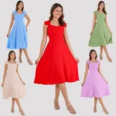 Vestido Feminino Infantil Juvenil Midi Longo Regata Confortável