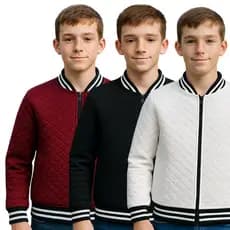 Jaqueta Masculina Bomber Inverno Leve Matelassê Casual Frio Com Zíper Infantil Juvenil Tamanhos 02 ao 16