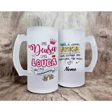 Caneca chopp vidro fosco 475ml personalizado