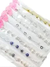 Kit 6/12/24 Pulseira feminino corrente Olho Grego Coração Pérola Prata/dourado barato Sortidas atacado