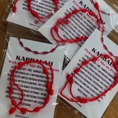 KIT 3/6/12 Pulseira Vermelha 7 Nós Kabbalah Contra Mal Olhado Inveja Adulto Regulável fio vermelho
