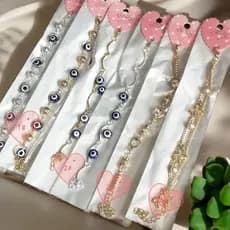 kit 6 ou12 Pulseira feminino corrente Olho Grego Coração Pérola barato