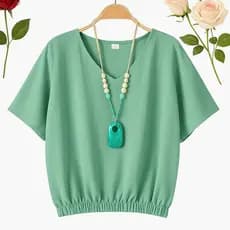 Camiseta/Blusa feminina moda fashion tecido duna com elástico Moda 2026